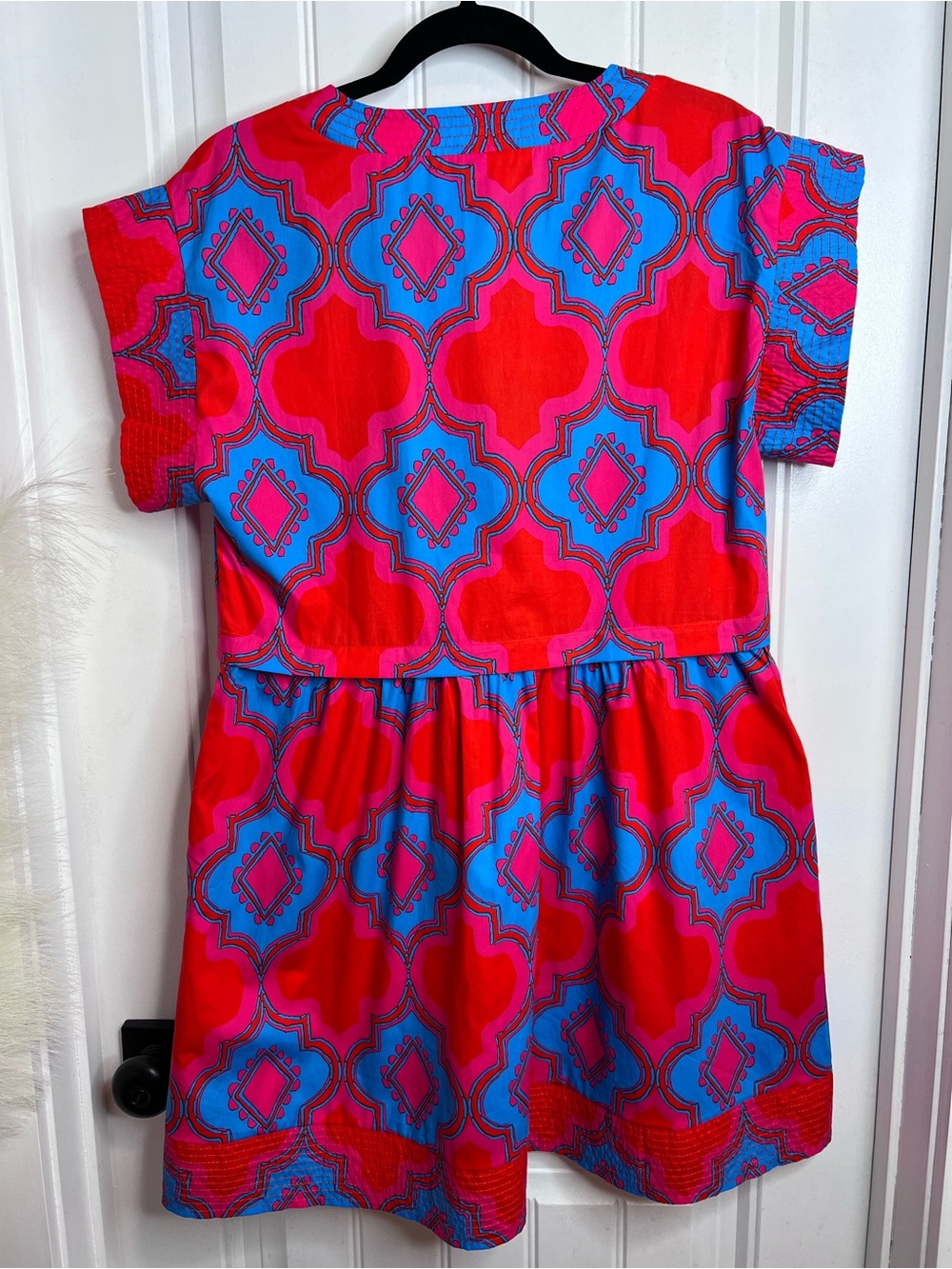 Sugarlips Devany Mix Media Jolene Short Sleeve Trapeze Mini Dress. Size Small. - Picture 5 of 14